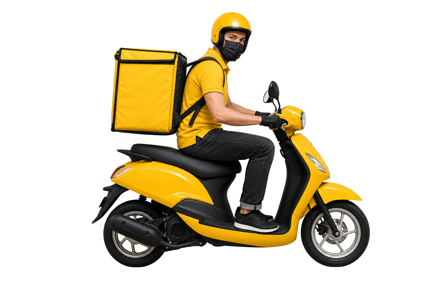 Delivery partner riding a scooter